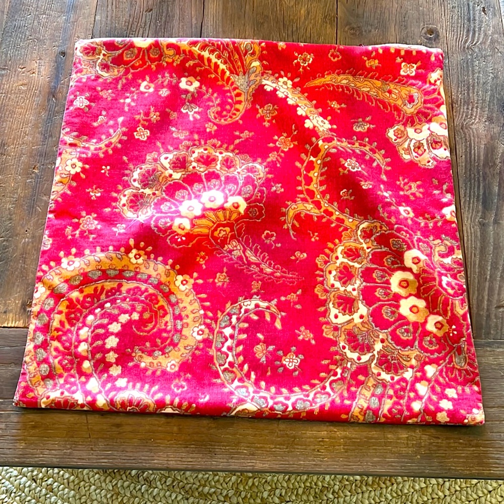 20 X 20” Pottery Barn red floral pillow cover!